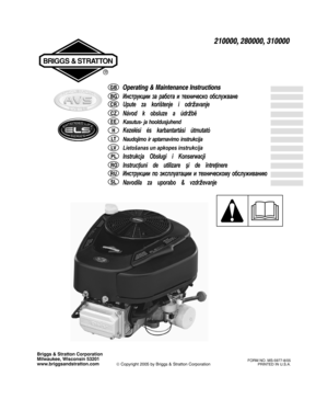 Page 1Document: - page 1 (Black)
Screen angle and frequency: 45.0000, 150.0000
Briggs & Stratton Corporation
Milwaukee, Wisconsin 53201
www.briggsandstratton.com
© Copyright 2005 by Briggs & Stratton CorporationFORM NO. MS-5977-8/05
PRINTED IN U.S.A.
	 
  

		 
 
 	 	
 

  	

  	


	  	  

  		


  


 
		  
	 

	
 
 	 ...