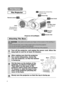 Page 44
Part Names
The ProjectorIndicates the corresponding
reference page
Attaching The Base
Zoom knob
Focus ring
Air filter cover
(An air filter is
inside.)

Elevator
button
Elevator feet
Lens
(The picture is
projected from here.)
Remote sensor

Projector (Front/Right)
1Turn off the projector, and unplug the power cord. Allow the
lamp bulb to cool for at least 45 minutes.
2After making sure that the projector
has cooled adequately, slowly flip
over the projector, so that the bottom
is facing up....