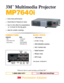 Page 1MP7640i
3M
™
Multimedia Projector
CONNECTIONS BASIC SPECS
COMPUTER
>RGB
>Audio (stereo mini)
>Serial ControlVIDEO
> Component
> S-Video
> RCA Composite
> RCA Audio (L,R)
www.3M.com / meetings1-800-328-1371
>1400 lumens
>5.5 lbs / 2.5 kg
>SVGA (800x600) resolution
>350:1 Contrast ratio
>Digital keystone
>Whisper mode
>HDTV ready
Order Number: 78-9236-6674-3
“Wherever there’s a great meeting, you’ll find 3M.”™
>Entry level performance
>Great blend of features & value
>Use it in the office for...