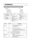 Page 21
TECHNICAL
TECHNICAL
SIGNAL CONNECTOR PIN ASSIGNMENT
rgb in [1]/[2]
rgb out
D-sub 15-pin Shrink  Mini Din 4-pin
s-video
Mini Din 4-pin
Pin NoSignal
1
Color:
0.286Vp-p (NTSC, burst signal),
75
Ωterminator
0.3Vp-p (PAL/SECAM, burst signal),
75 Ωterminator
2Brightness:
1.0Vp-p, 75 Ωterminator
3Ground
4Ground
signalTerminalSpecification
RGB signal
inputrgb in¢1z2£
Video: Analog 0.7Vp-p, 75 Ωterminator (positive)
H/V. sync.: TTL level (positive/negative)
Composite sync.: TTL level
D-sub 15-pin shrink...