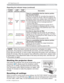 Page 64
63
Troubleshooting
Regarding the indicator lamps (continued)
POWER
indicator LAMP 
indicator TEMP 
indicator Description
Blinking In
Red
or
/LJKWLQJ ,Q
Red
7XUQHG off /LJKWLQJ
,Q
Red
There is a possibility that the interior portion 
has become heated.
3OHDVHWXUQWKHSRZHURIIDQGDOORZWKHSURMHFWRUWR
FRROGRZQDWOHDVWPLQXWHV$IWHUWKHSURMHFWRUKDV
VXI¿FLHQWO\FRROHGGRZQSOHDVHPDNHFRQ¿UPDWLRQRI
WKHIROORZLQJLWHPVDQGWKHQWXUQWKHSRZHURQDJDLQ...