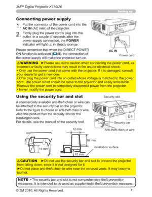 Page 11
3M™ Digital Projector X21/X26
