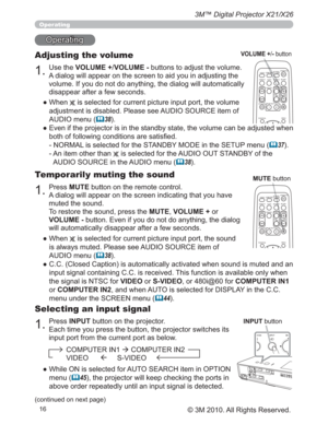 Page 16
3M™ Digital Projector X21/X26
