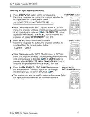 Page 17
3M™ Digital Projector X21/X26
