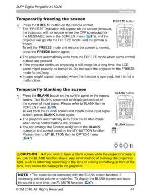 Page 23
3M™ Digital Projector X21/X26
