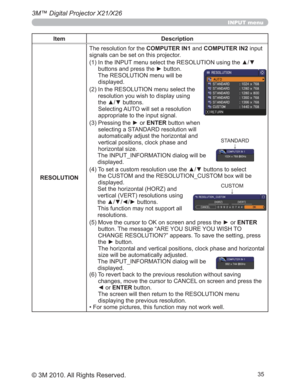 Page 35
3M™ Digital Projector X21/X26
