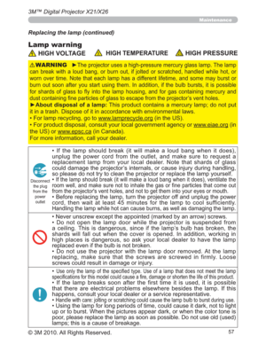 Page 5757
3M™ Digital Projector X21/X26
