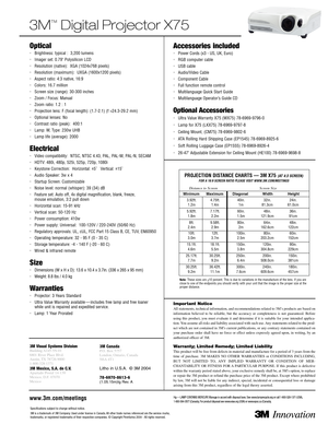 Page 23M Visual Systems DivisionBuilding A1455N01
6801 River Place Blvd.
Austin, TX 787269000
180032813713M CanadaP.O. Box 5757
London, Ontario, Canada
N6A 4T1
3M Mexico, S.A. de C.V.Apartado Postal 14139
Mexico, D.F. 07070
MexicoLitho in U.S.A. © 3M 2004
78697086136(1.05.15m)tg Rev. A
Impor tant NoticeAll statements, technical information, and recommendations related to 3M’s products are based on
information believed to be reliable, but the accuracy or completeness is not guaranteed. Before
using this...