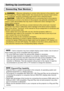 Page 88
Setting Up (continued) Setting Up (continued)
Connecting Your Devices
WARNING• Whenever attempting to connect other devices to the projector, read
thoroughly the Product Safety Guide, this manual and the manual of each device
to be connected. Incorrect connecting could result in fire or electrical shock.
CAUTION
• TURN OFF ALL DEVICES prior to connecting them to the projector.
Attempting to connect a live device to the projector may generate extremely loud
noises or other abnormalities that may result...