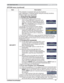 Page 49
49
OPTION menu
OPTION menu (continued)
Item Description
SECURITY 7KLVSURMHFWRULVHTXLSSHGZLWKVHFXULW\IXQFWLRQV
8VHUUHJLVWUDWLRQLVUHTXLUHGEHIRUHXVLQJWKHVHFXULW\IXQFWLR
QV
3OHDVHFRQWDFW\RXUORFDOGHDOHU
1. Using Security Features
,QSXWWLQJWKH3$66:25
 8VHWKHxzEXWWRQVRQWKH237,21
PHQXWRVHOHFW6(&85,7