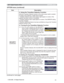 Page 51
51
OPTION menu
OPTION menu (continued)
Item Description
SECURITY FRQWLQXHG
4. Using the Transition Detector Function
:KLOHWKH7UDQVLWLRQHWHFWRUIXQFWLRQLV21ZKHQSRZHUVZLWFK LVVWDUWHG
WRVXSSO\WRWKHSURMHFWRULWPLJKWUHDFWDVEHORZ
